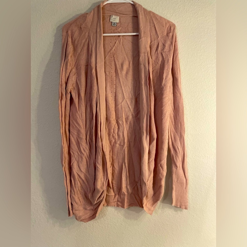 A New Day Women's open front cardigan - Dusty rose pink size XL
